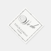 Elegant "We Do" Script Floral Wedding Custom  スタンダードカクテルナプキン (角)