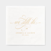 Elegant We Still Do Anniversary Vow Renewal Gold 箔ナプキン (正面)