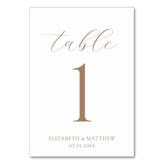 Elegant Wedding テーブルナンバー (正面)