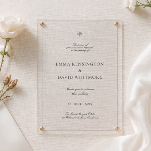 Elegant Wedding Acrylic Invitation アクリル招待状