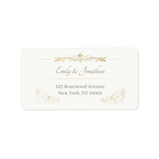 Elegant Wedding Address Labels ラベル (正面)