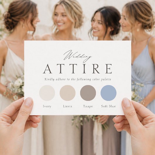 Elegant Wedding Attire Card | Dress Code Color 招待状