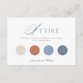 Elegant Wedding Attire Card with Color Palette 招待状 (正面)