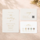 Elegant Wedding Attire Color Palette Card 招待状