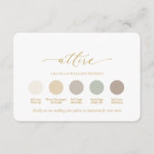 Elegant Wedding Attire Color Palette Card 招待状 (正面)
