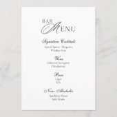 Elegant Wedding Bar Menu Sign 招待状 (正面)