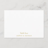 Elegant Wedding Bridal Floral Flat Thank You Card エンクロージャーカード (裏面)