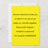 Elegant Wedding Calendar Invitation 招待状 (裏面)