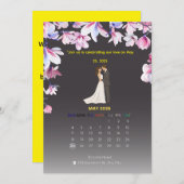 Elegant Wedding Calendar Invitation 招待状 (正面/裏面)