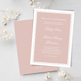 Elegant Wedding Calligraphy Blush Pink Script 招待状