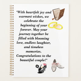 Elegant Wedding Card – Chic Black Heels with Pink  プランナー手帳