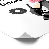 Elegant Wedding Card – Chic Black Heels with Pink  ポスター (角)