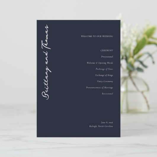 Elegant Wedding Ceremony Program プログラム (スタンド正面)