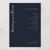 Elegant Wedding Ceremony Program プログラム (正面)