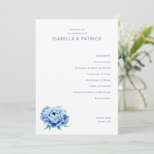 Elegant Wedding Ceremony Program プログラム (スタンド正面)