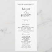 Elegant Wedding Ceremony & Reception Program  プログラム (正面)