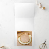 Elegant Wedding Congratulations Card – Gold Rings  三つ折り招待状 (内部)