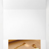 Elegant Wedding Congratulations Card – Gold Rings  三つ折り招待状 (内部中)