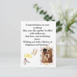 Elegant Wedding Congratulations Card | Romantic Fl ポストカード