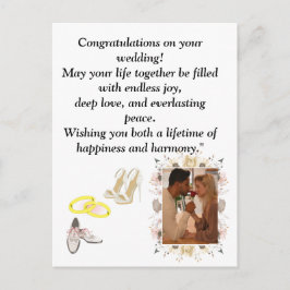 Elegant Wedding Congratulations Card | Romantic Fl ポストカード