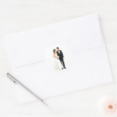 Elegant Wedding Couple Sticker ラウンドシール (封筒)