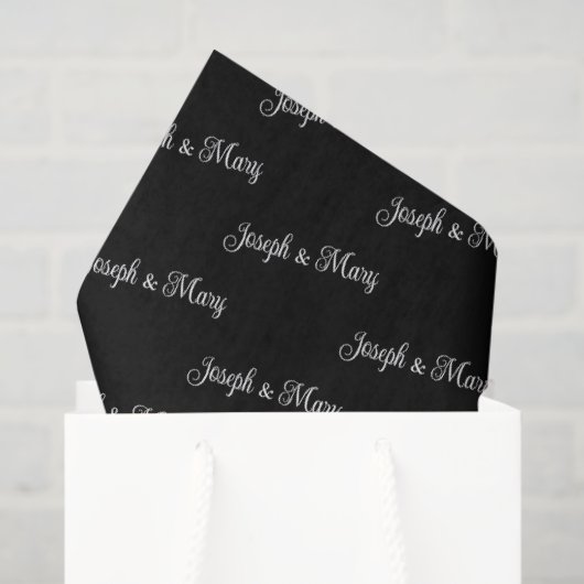 Elegant Wedding Customizable Couple's Names Gift  薄葉紙 (ギフトバッグ)