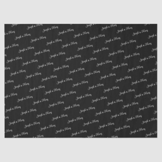 Elegant Wedding Customizable Couple's Names Gift  薄葉紙 (正面)