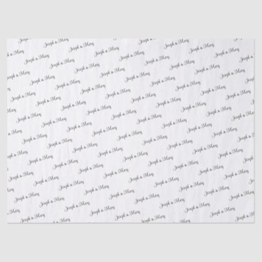 Elegant Wedding Customizable Couple's Names Gift  薄葉紙 (正面)