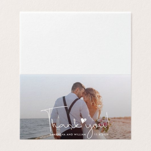 Elegant Wedding Day 2 Photos Thank You Card (外部フラット)