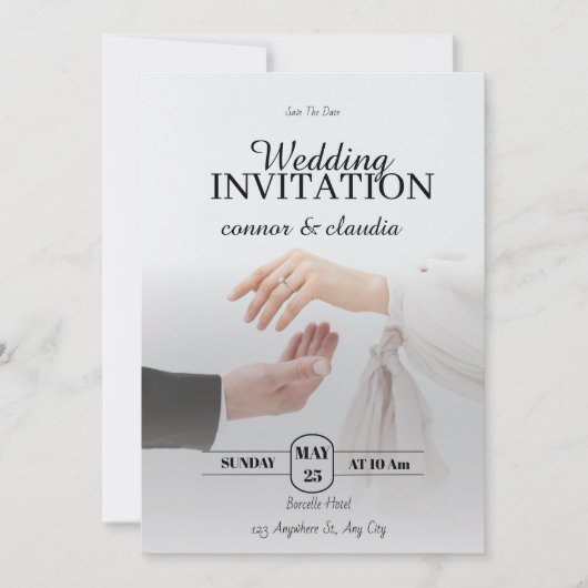 Elegant Wedding Design 招待状 (正面)