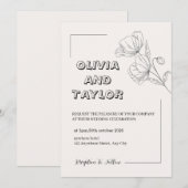 Elegant Wedding Design 招待状 (正面/裏面)