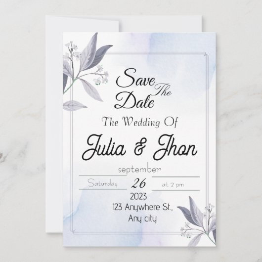 Elegant Wedding Design 招待状 (正面)