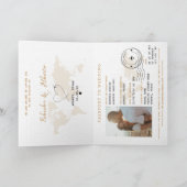 Elegant Wedding Destination Passport World Map  招待状 (内部)