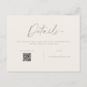 Elegant Wedding Details Card with QR Code 招待状 (正面)