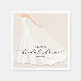 Elegant Wedding Dress Bridal Shower スタンダードカクテルナプキン