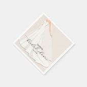 Elegant Wedding Dress Bridal Shower スタンダードカクテルナプキン (角)