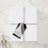 Elegant Wedding Dress Bridal Shower Black Favor ギフトタグ (より糸付き)