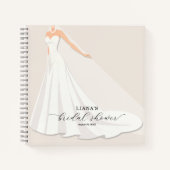 Elegant Wedding Dress Bridal Shower Guest Book ノートブック (正面)