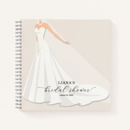 Elegant Wedding Dress Bridal Shower Guest Book ノートブック