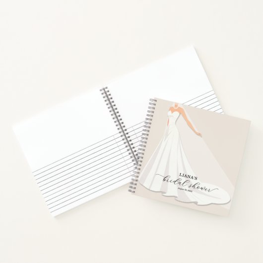 Elegant Wedding Dress Bridal Shower Guest Book ノートブック (内部)