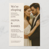 Elegant Wedding Elopement Minimalist Photo  招待状 (正面)