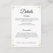 Elegant Wedding Enclosure Card Gold Details Insert エンクロージャーカード (正面)