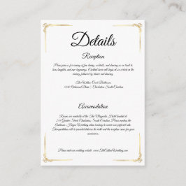 Elegant Wedding Enclosure Card Gold Details Insert エンクロージャーカード