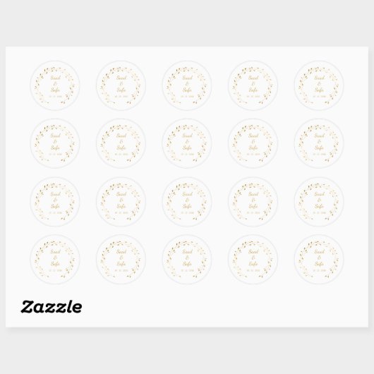 Elegant wedding envelop seal Editable stickers  ラウンドシール (シート)