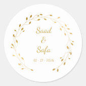 Elegant wedding envelop seal Editable stickers  ラウンドシール (正面)