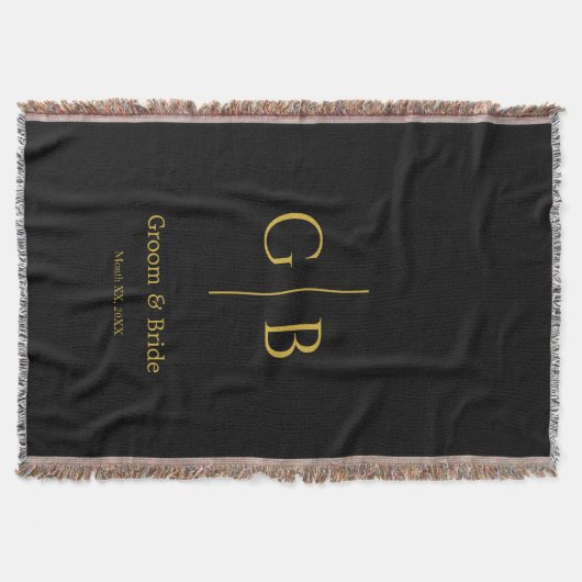 Elegant Wedding Favor Stylish Cozy Throw Blanket スローブランケット (正面)