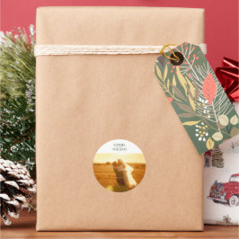 Elegant Wedding Favor Thank You Photo Sticker ラウンドシール