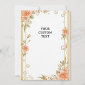 Elegant Wedding Flora Frame With Soft Pink Flowers 招待状 (裏面)