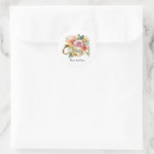 Elegant Wedding flowers and rings customizable ラウンドシール (バッグ)