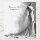 Elegant Wedding Food & Drink Label Set – Romantic  ワインラベル (シングルラベル)